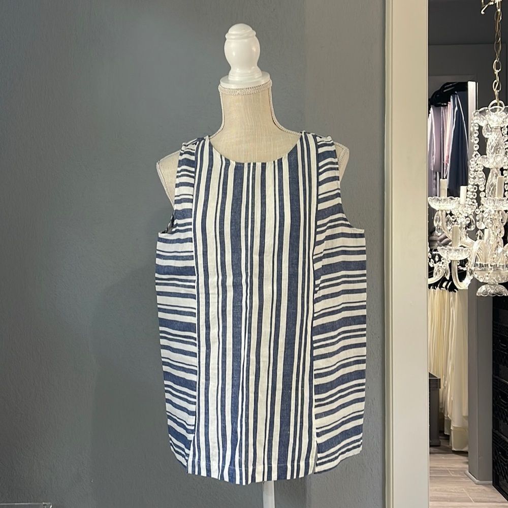 Andrea Jovine sleeveless linen cotton  blend blouse NWOT